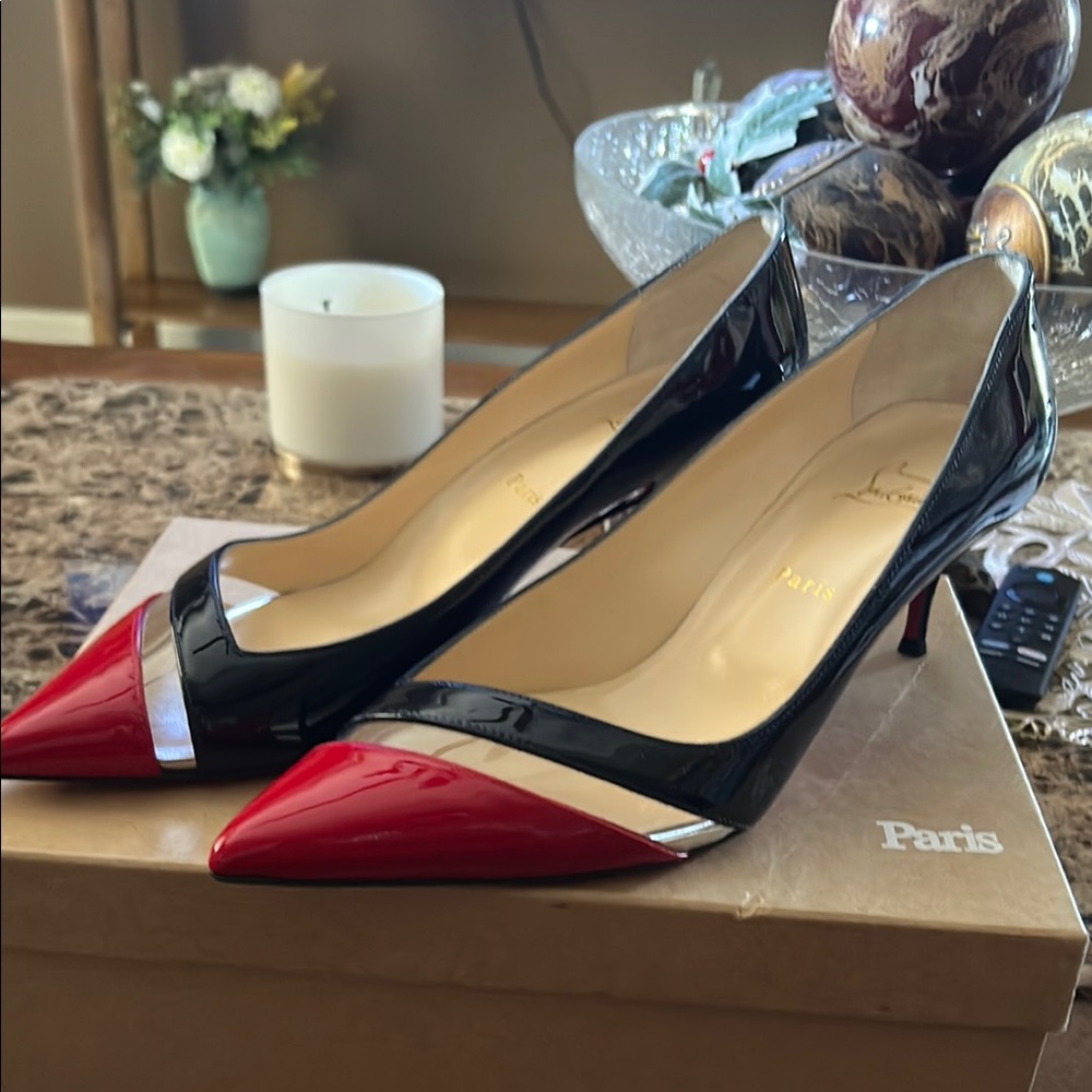 Christian Louboutin Red and Black Heels